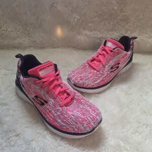 Skechers Synergy 2.0 High Spirits Pink Knit Athletic Comfort Sneakers Size 7.5